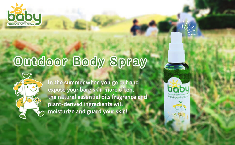 Outdoor Body Spray In the season when you go out and expose your bare skin more often,The natural essential oils fragrance and plant-derived ingredients Moisturize your skin and guard against dryness!