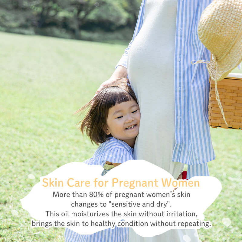 Skin Care for Pregnant Women More than 80% of pregnant women experience their skin changes to ´´sensitive and dry´´.This oil is designed to moisturize the skin without irritation, to bring the skin to healthy condition and prevent troubles repeat.